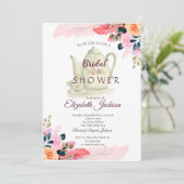 Invitation Théière Fleurs Chic Plume Réception de Mariage (Debout devant)