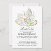 Invitation Théière marocaine Aquarelle boho Douche nuptiale (Devant)