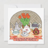 Invitation Théières Rafraîchissantes avec Fête du Thé de l'Éc (Dos)