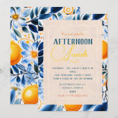 Invitation thématique sur le citrus botanique bleu (Devant / Derrière)