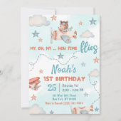 Invitation Thème 1er anniversaire de l'avion de Cute Boy (Devant)