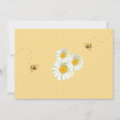 Invitation Thème abeille jaune point doré bébé fille (Dos)