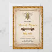 Invitation thème abeille vintage (Devant)