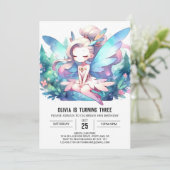 Invitation Thème Adorable Fée Anniversaire (Debout devant)