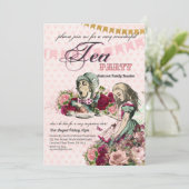 Invitation Thème Alice au Pays des Merveilles Fête de Thé sur (Debout devant)