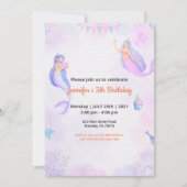 Invitation Thème Ange Violet pour Filles  (Devant)