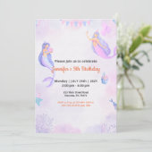 Invitation Thème Ange Violet pour Filles  (Debout devant)