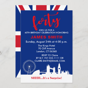 Invitations Faire Part Cartes Anniversaire Anglais Zazzle Be