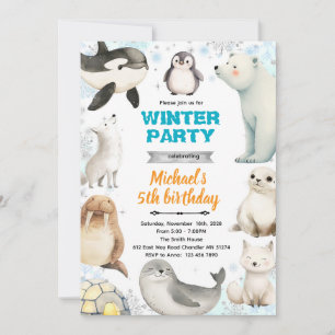 Invitation thème Animaux Arctiques