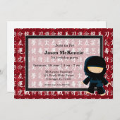 Invitation Thème anniversaire de Ninja (Devant / Derrière)