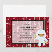 Invitation Thème anniversaire de Ninja (Devant / Derrière)