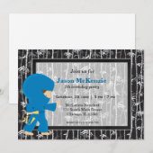Invitation Thème anniversaire de Ninja (Devant / Derrière)