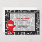 Invitation Thème anniversaire de Ninja (Devant / Derrière)