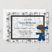 Invitation Thème anniversaire de Ninja (Devant / Derrière)