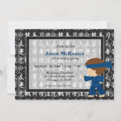 Invitation Thème anniversaire de Ninja (Devant)