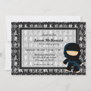 Invitation Thème anniversaire de Ninja