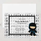 Invitation Thème anniversaire de Ninja (Devant / Derrière)