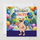 Invitation Thème anniversaire de Pickleball (Devant)