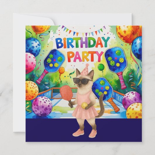 Invitation Thème anniversaire de Pickleball (Devant)
