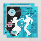 Invitation Thème anniversaire des années 1950 (Devant / Derrière)