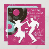 Invitation Thème anniversaire des années 1950 (Devant / Derrière)