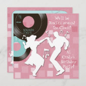 Invitation Thème anniversaire des années 1950 (Devant / Derrière)