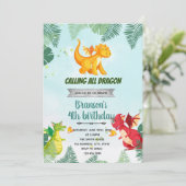 Invitation thème anniversaire dragon et chevalier (Debout devant)