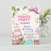 Invitation thème anniversaire fille pirate (Debout devant)