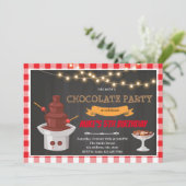 Invitation thème anniversaire fontaine de chocolat (Debout devant)