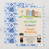 Invitation thème anniversaire hollandais (Devant / Derrière)