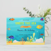 Invitation thème anniversaire poisson arc-en-ciel (Debout devant)