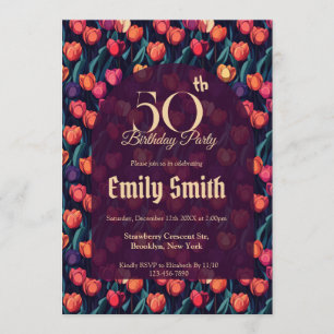 Invitation Thème Anniversaire Tulipe Coloré Pour Son Annivers