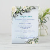 Invitation Thème aquarelle bleu floral (Debout devant)