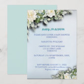 Invitation Thème aquarelle bleu floral (Devant / Derrière)