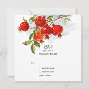 Invitation Thème aquarelle grenades Couleurs vives