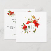 Invitation Thème aquarelle Grenades Couleurs vives (Devant / Derrière)