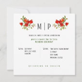 Invitation Thème aquarelle Grenades Couleurs vives (Dos)