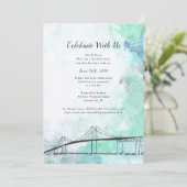 Invitation thème aquarelle Newport, RI (Debout devant)