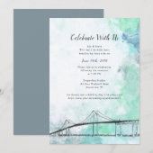 Invitation thème aquarelle Newport, RI (Devant / Derrière)