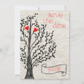 Invitation Thème Arbre et Coeurs (Devant)