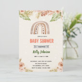 Invitation thème arc-en-ciel fleur boho (Debout devant)