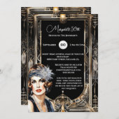 Invitation Thème art déco des années 1920 du Great Gatsby (Devant / Derrière)
