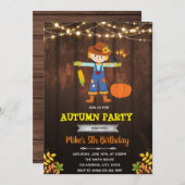 Invitation Thème automne de l'automne de l'action de grâces d (Devant / Derrière)