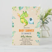 Invitation thème baby shower dragon (Debout devant)