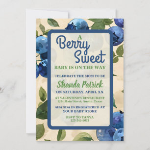 Invitation Thème Baby Shower Myrtille Sucré