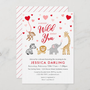 Invitation Thème Baby shower Valentine Safari