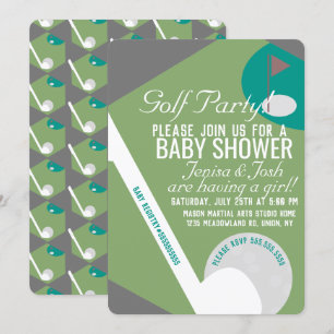 Invitation Thème balle de golf moderne garçon Baby Shower ver