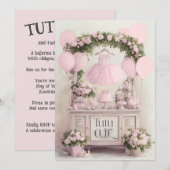 Invitation Thème Ballerine Rose Danseuse Classique pour Fille (Devant / Derrière)