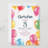 Invitation Thème Ballons Anniversaire (Devant)