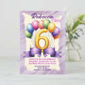 Invitation Thème Balloon 6e anniversaire (Debout devant)